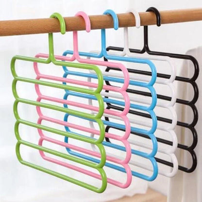 0587 Space Saving Hanger – 5-Layer Multipurpose Plastic | GlimmerHome