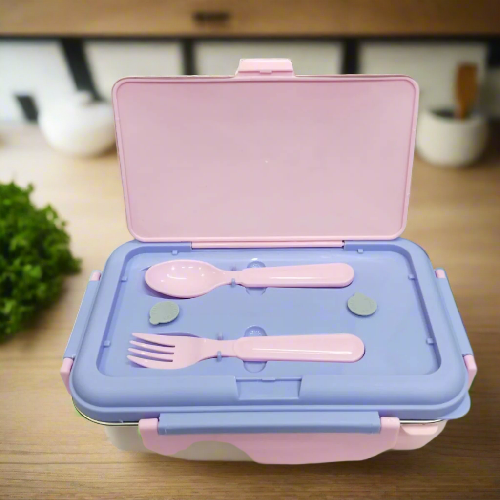 AM5649 Rishabh Steel Brunch 2 Delight Lunchbox With Spoons for School and Office