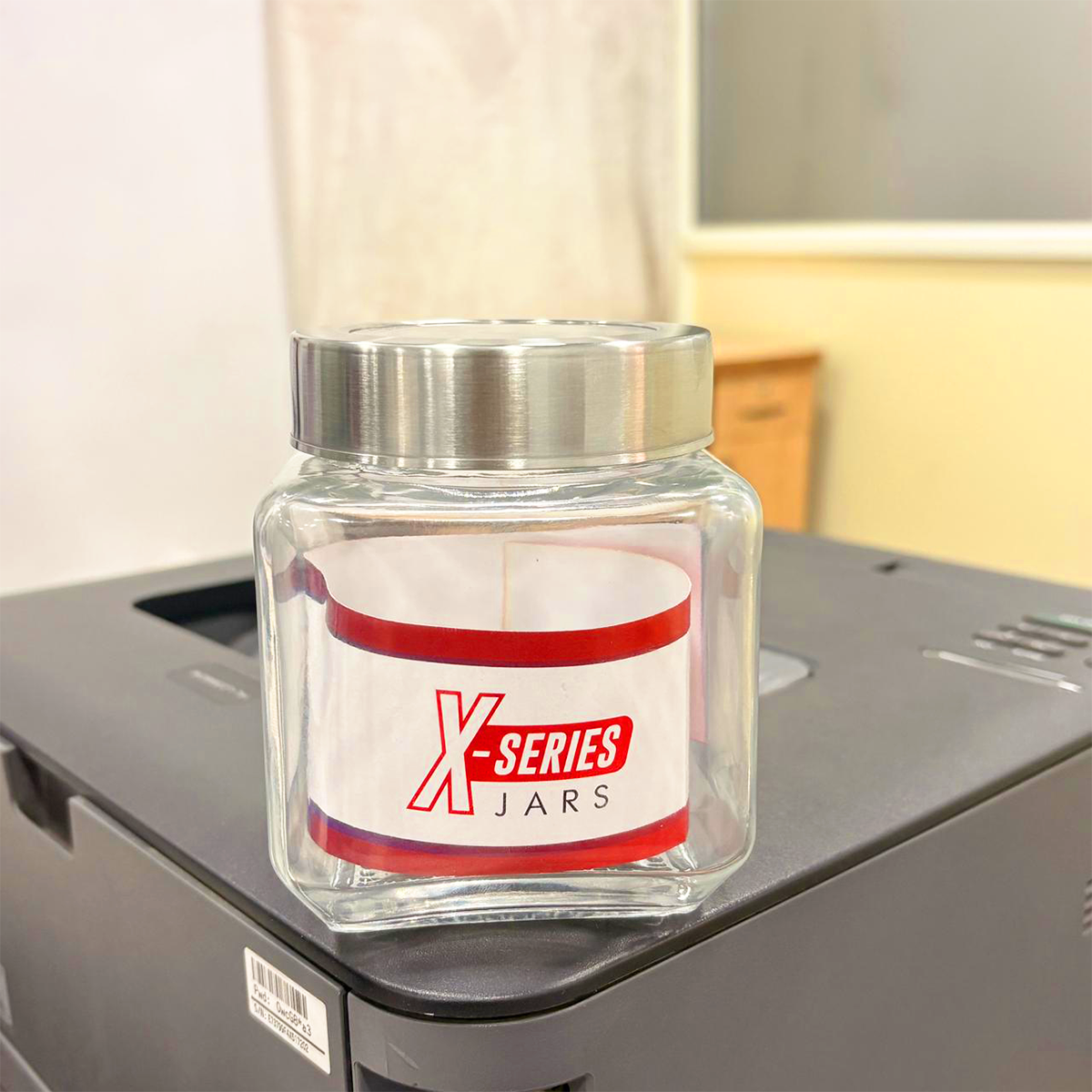 TM0148 Yera X-Series 580ml Square jar with see through cap (loose) - 1pc