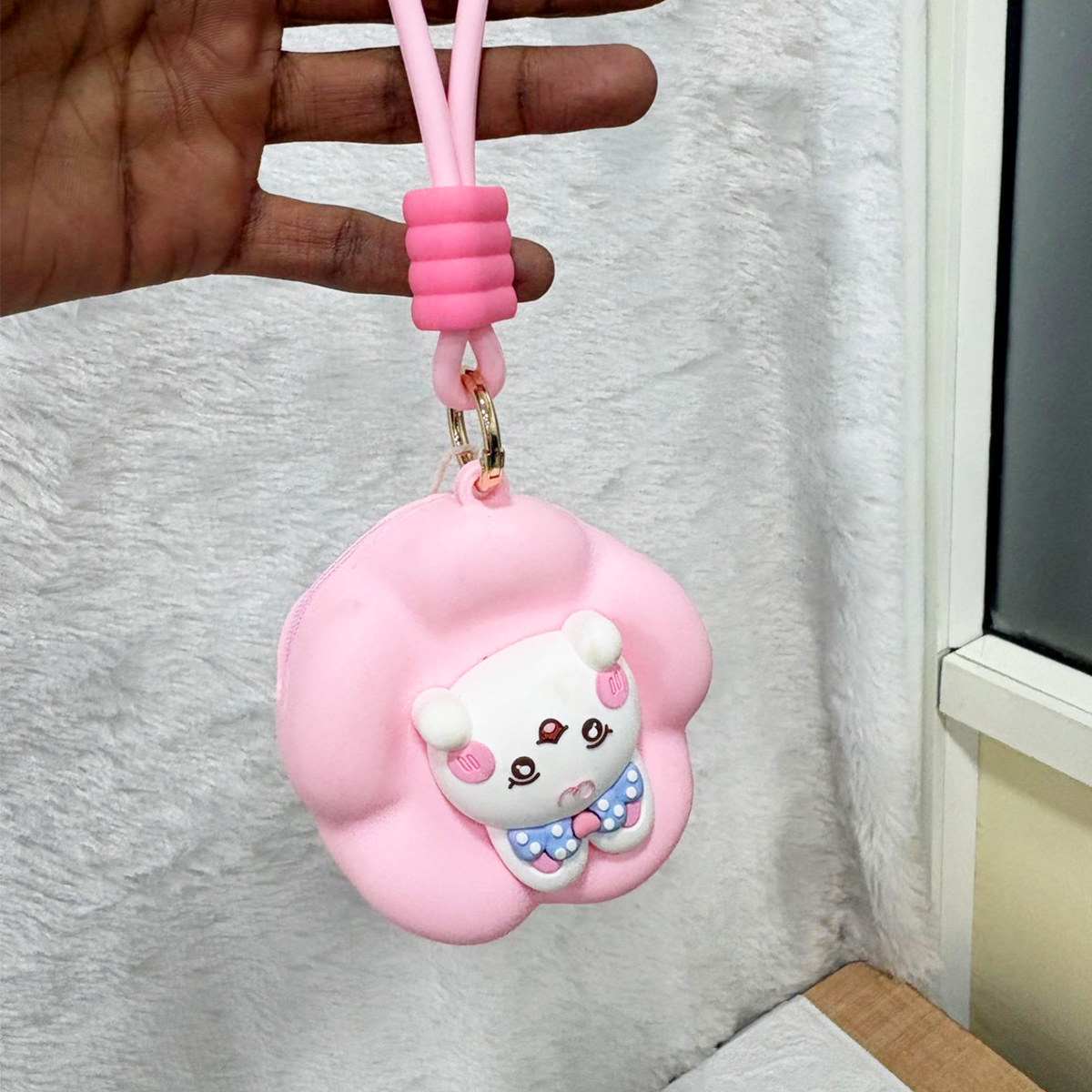 AM6301 Soft Silicone Coin Pouch – Cute Animal Design Mini Purse with Strap