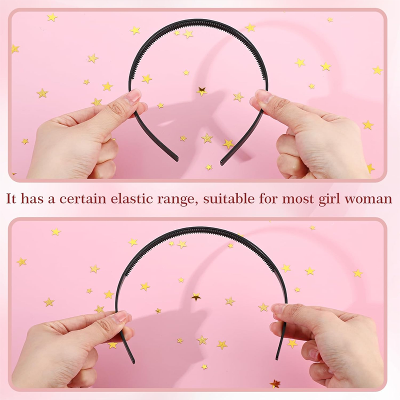 AM1106 Plastic Plain Black Headband 0.7cm