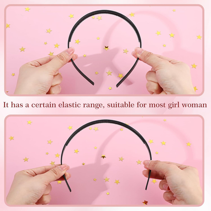 AM1106 Plastic Plain Black Headband 0.7cm