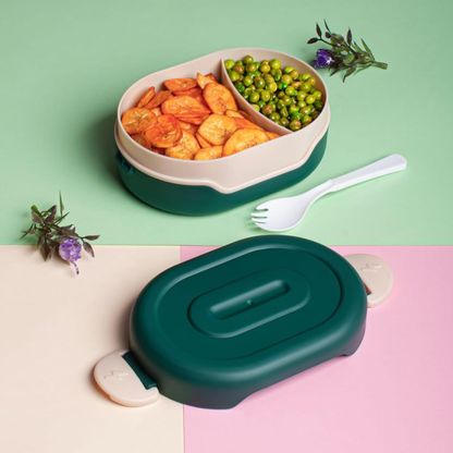 AM6663 Plastic Insulation 2 Compartment Leak Proof Lunch Box for Kids - 1pc