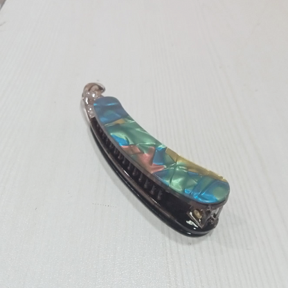 AM5631 Acrylic Long Banana Hair Claw Clip (Multicolour) for Girls and Women (Pack of 1 Pc)