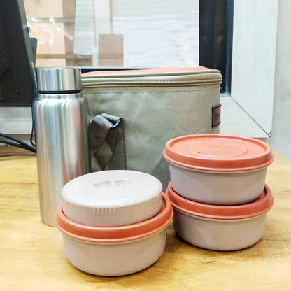 AM5654 Rishabh Stellar Picnic Set Tiffin Box - Set of 3 container, 1 bottle and Jacket