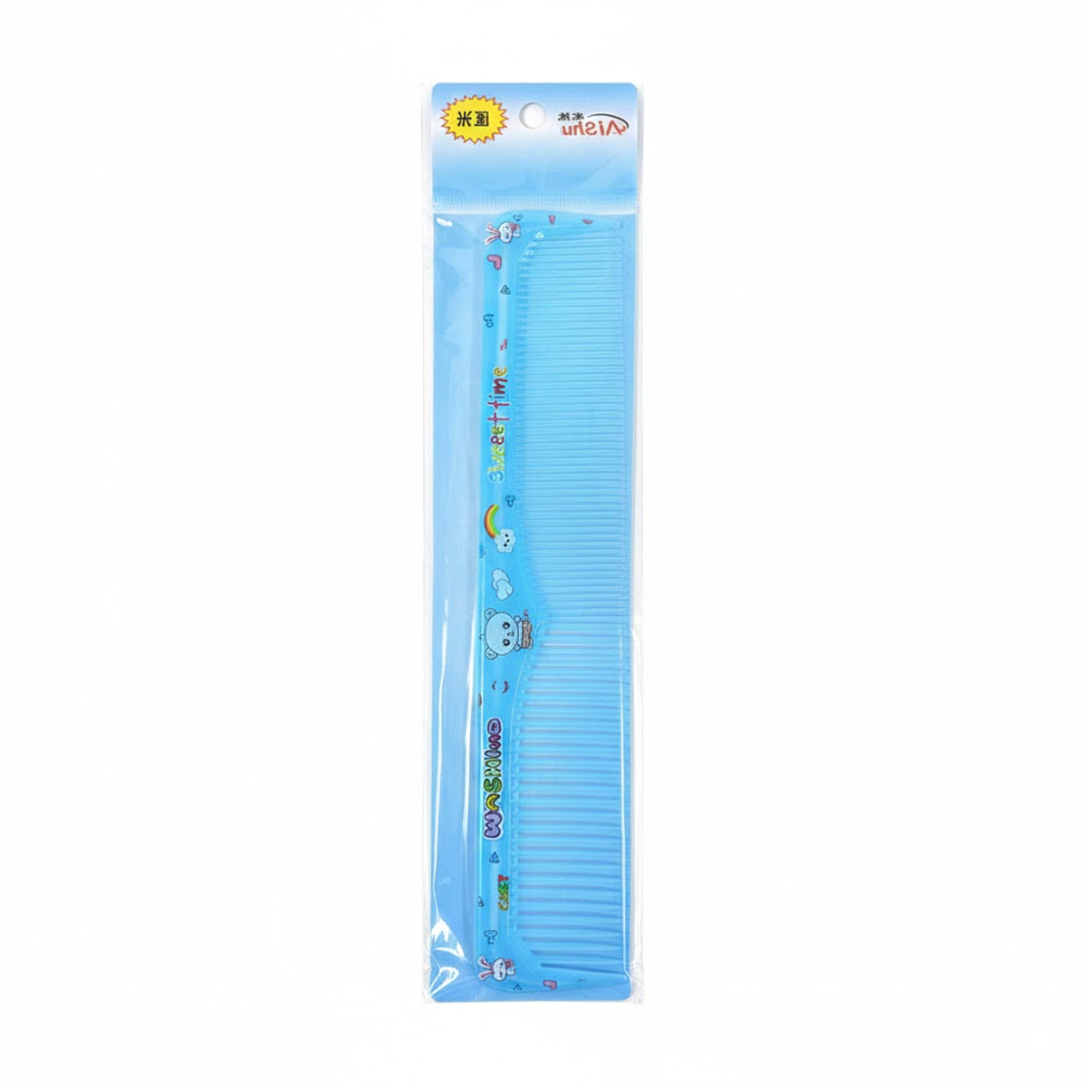 TM0121 Mix-Design Glow-in-the-Dark Blue Cartoon Hair Comb - Pack of 1pc