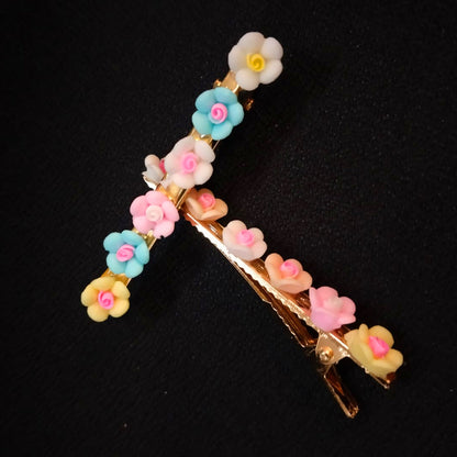AM5879 Colorful Flower Hair Clip for Girls – Pack of 1 Pair