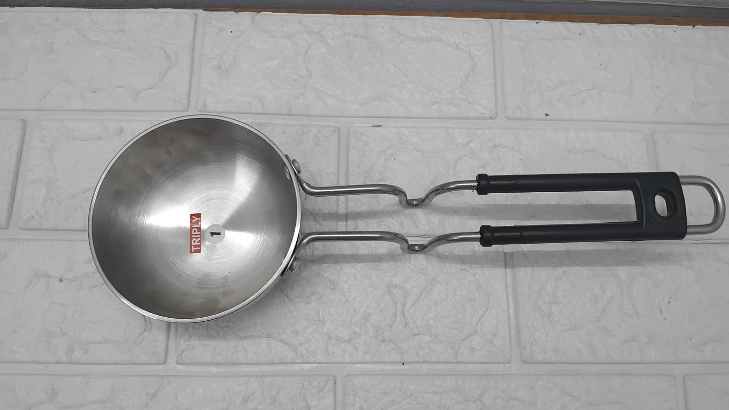 AM3561 Triply SS Tadka Pan No1 with long handle Pack Of 1 Pcs