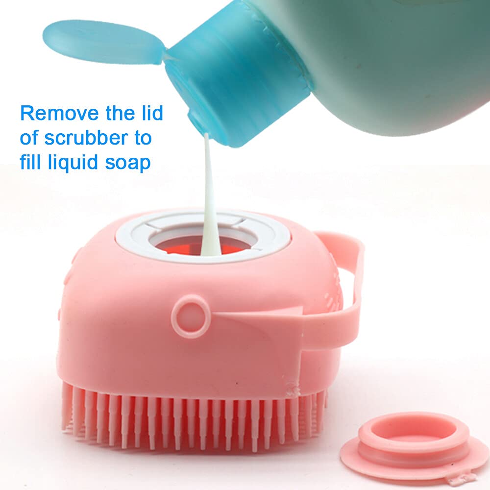 AM7476 Silicone Brush Body Scrubber with Soap Dispenser