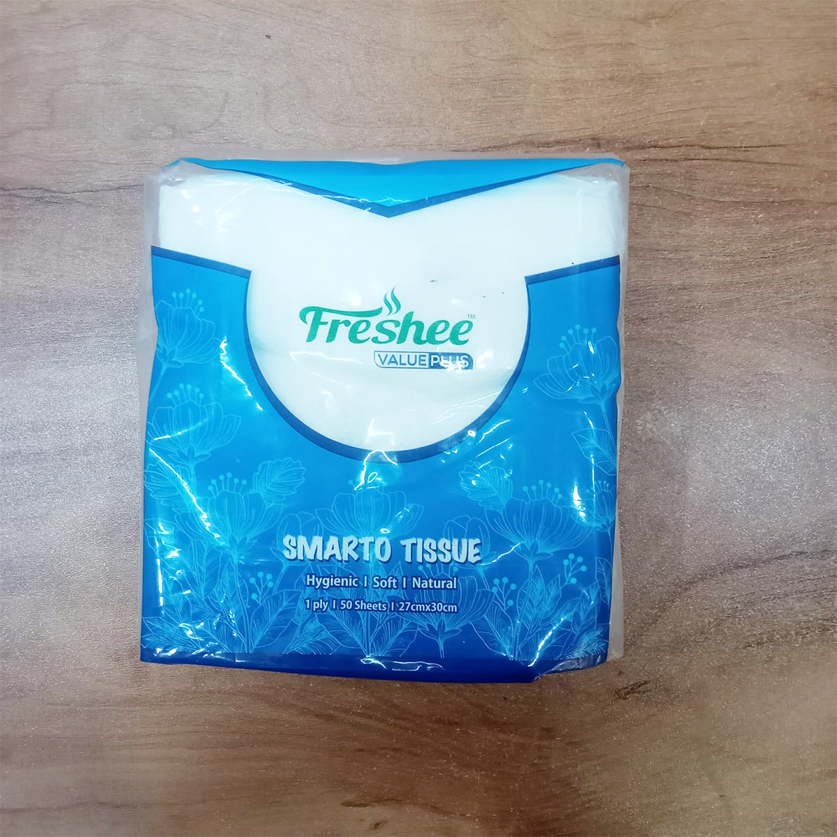 AM5730 Freshee Facial Tissues 50 sheets 1 Ply SMARTO Tissue Napkins 27cm X 30cm - Pack of 1