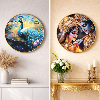TM0139 Mix Pattern Premium Decorative Wall Round Frames - 12x12inch (Pack of 1)