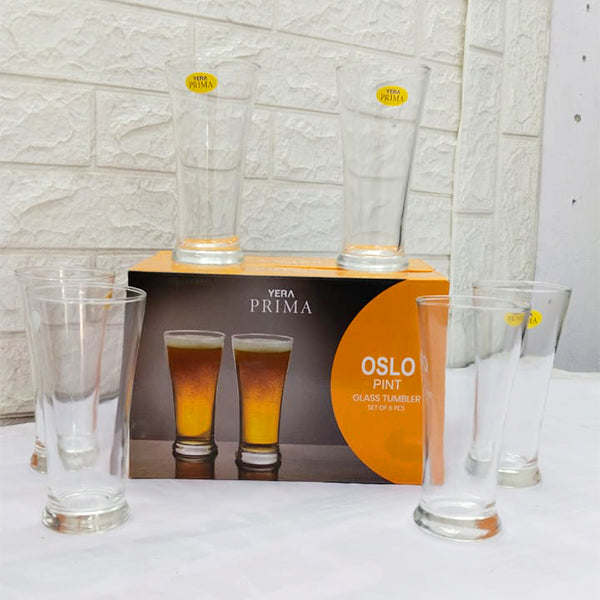 AM5208 YERA Prima OSLO Pint Glass Tumbler- Set of 6 Pcs - Each 350Ml