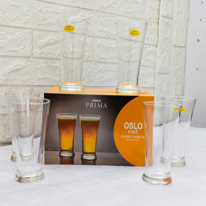 AM5208 YERA Prima OSLO Pint Glass Tumbler- Set of 6 Pcs - Each 350Ml