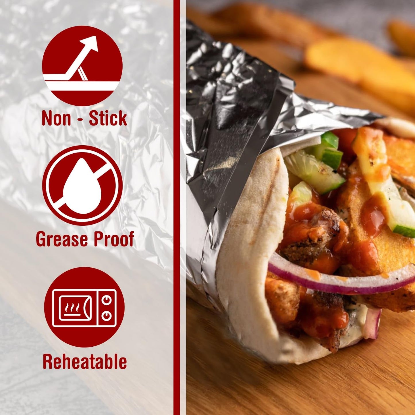 3197 Aluminium Foil 9 Metre for Food Packing , Wrapping, Storing and Serving