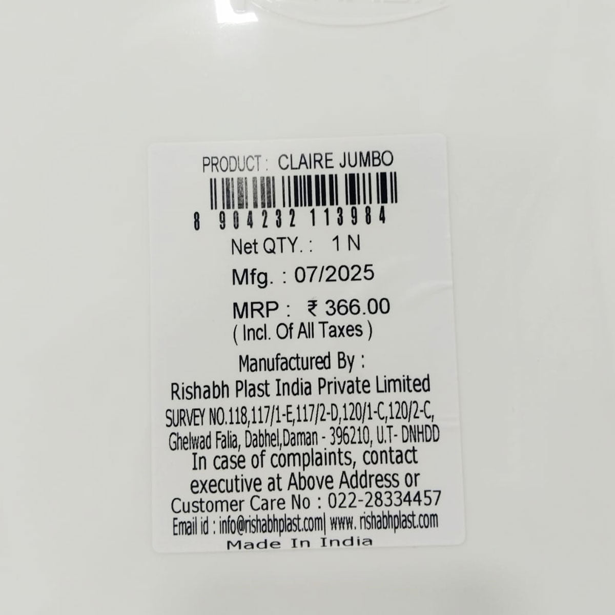 Di0292 Rishabh Claire Jumbo Tray