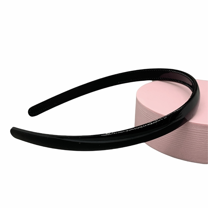 AM1107 Plastic Plain Black Headband 1cm