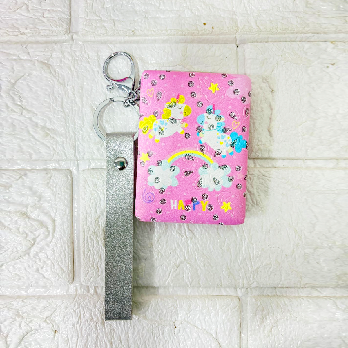 AM0877 Pocket Mirrors, Unicorn Design Portable Folding Travel 2-Sided Make up Magnifying Compact Mirror