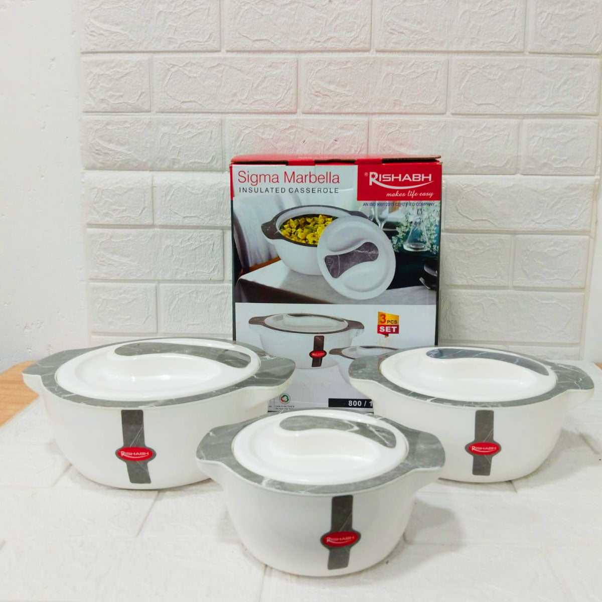 Di0275 Rishabh Sigma Marbella Insulated Casserole Set – 3 Pcs