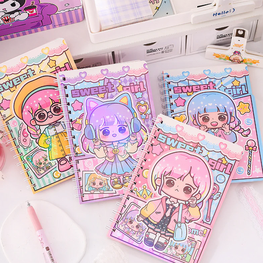 AM6311 Sweet Girl Spiral-Bound Holographic Notebook - 135x195mm