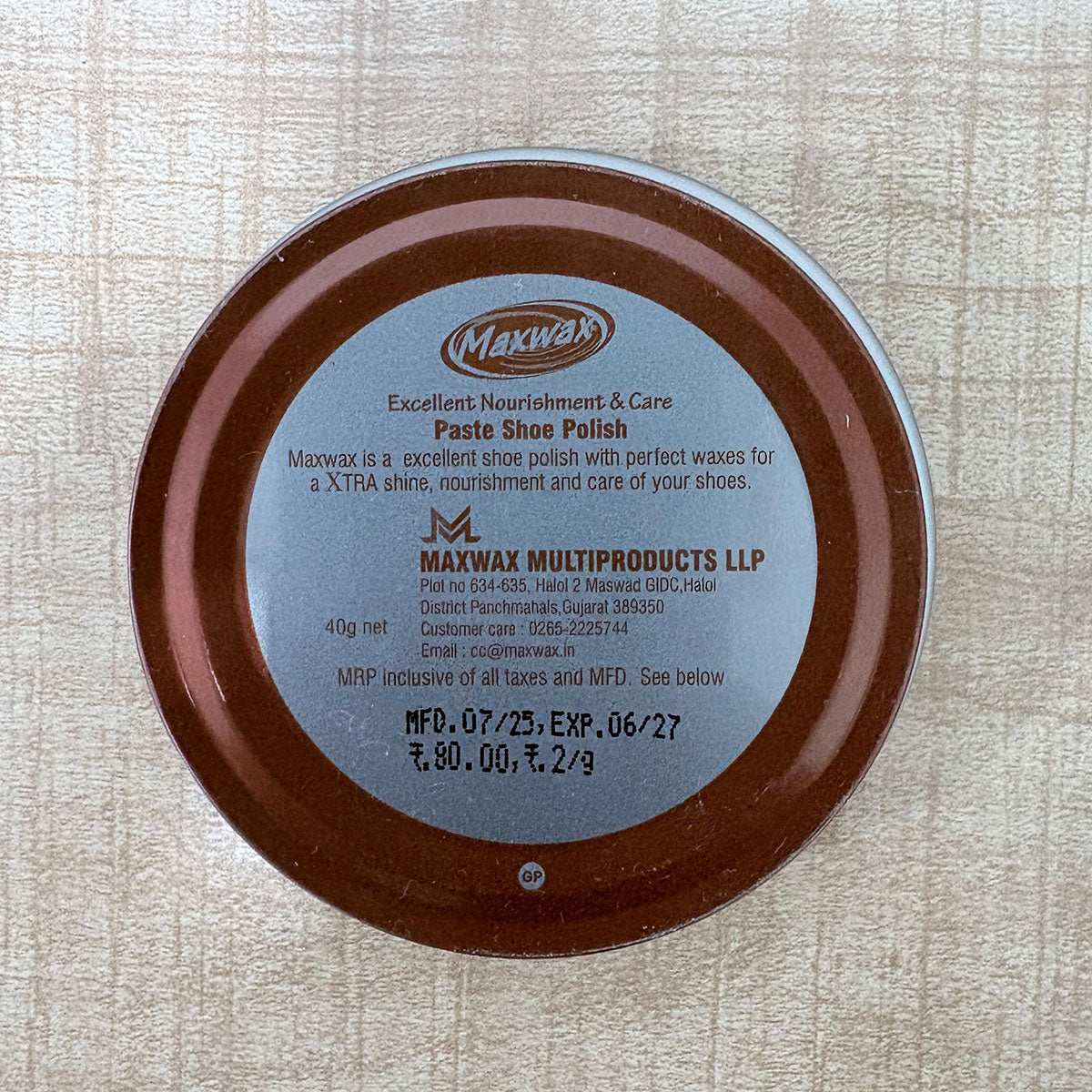 AM6497 Maxwax Xtra Shine Paste Shoe Polish - Brown (40g)