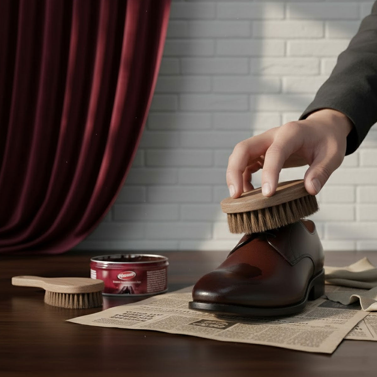 AM6495 Maxwax Xtra Shine Paste Shoe Polish - Brown (15g)
