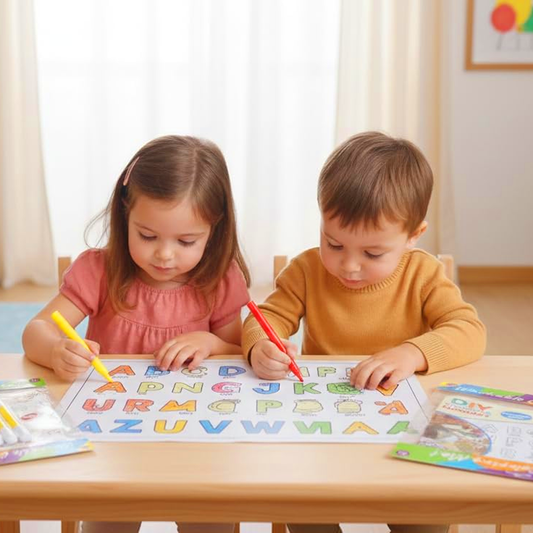 AM7810 DIY Alphabet Washable Coloring Mat with 6 Sketch Pens (Model: WC-01)