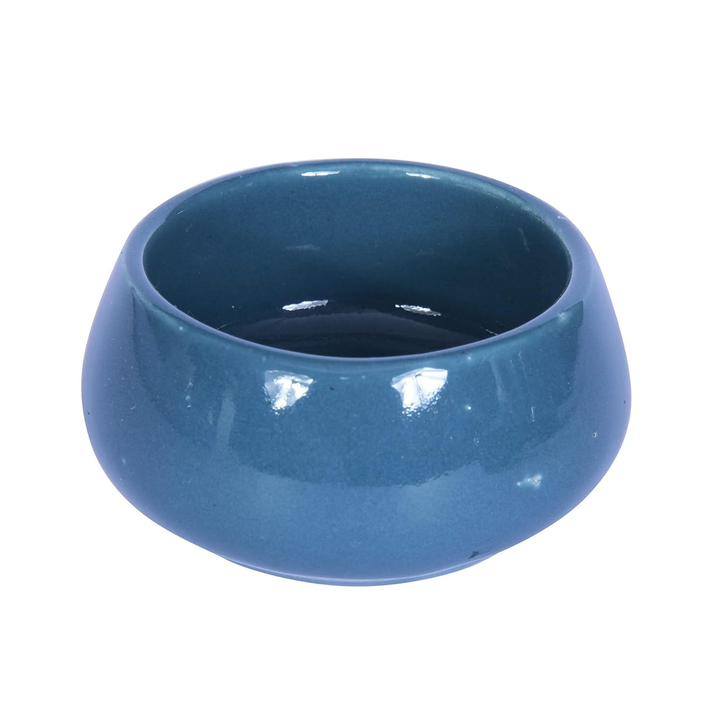 AM5081 Teal Ceramic Chutney Dip Bowls for Serving - 1 Pcs ( Mix Design )