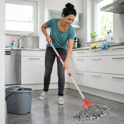 AM7813 MG Heavy Duty 9-Inch Clip & Fit Cotton Mop Refill - Black