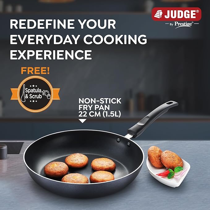 AM3545 Judge By Prestige 22cm 1.5L Aluminium Non-Stick Fry Pan
