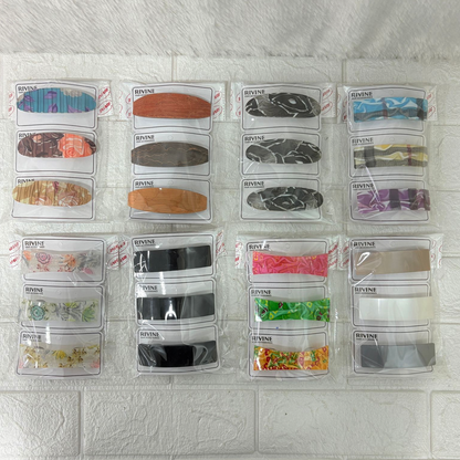 AM6386 Mix Design Printed Fabric Hair Clip - 1pc