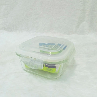 AM6193 Borosil Klip N Store Square Glass Container - 520 ml with Air Tight Lid