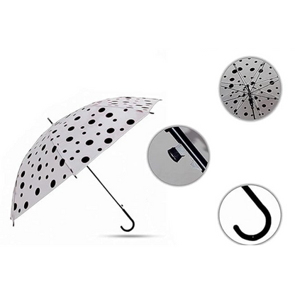 AM5494 Transparent Clear Polka-Dot Lightweight, Porable & Anti-UV Umbrella Multicolour 1 pc