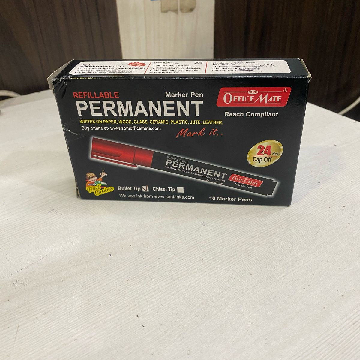 AM5157 Soni Officemate Permanent Marker For Office,Collage (Black)
