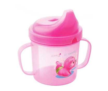 AM3958 Joyful Hello Baby Plastic Sipper Cup with Double Handle (1Pc Will be Sent Colour May Vary, 300 ml)