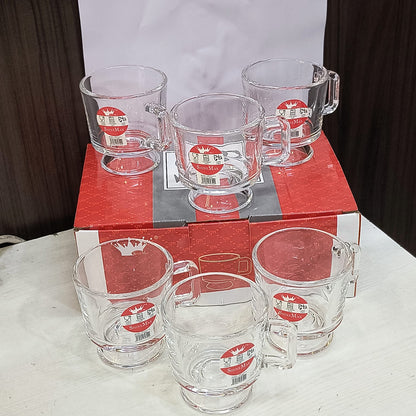AM5379 Shine Max 6pc 80ml Coffee or Tea Cup Round Set Made of Glass