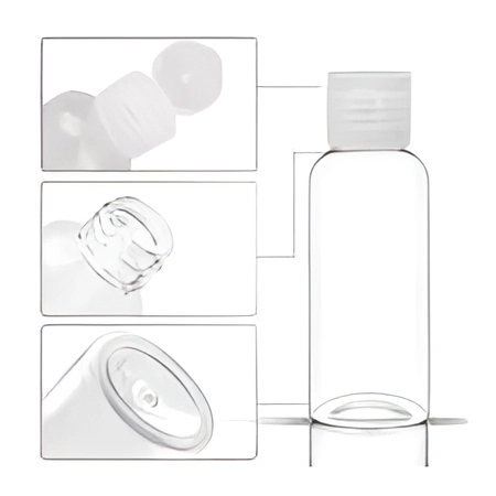 AM7657 Clear Empty Fine Mist Plastic Flip Cap Bottle Refillable
