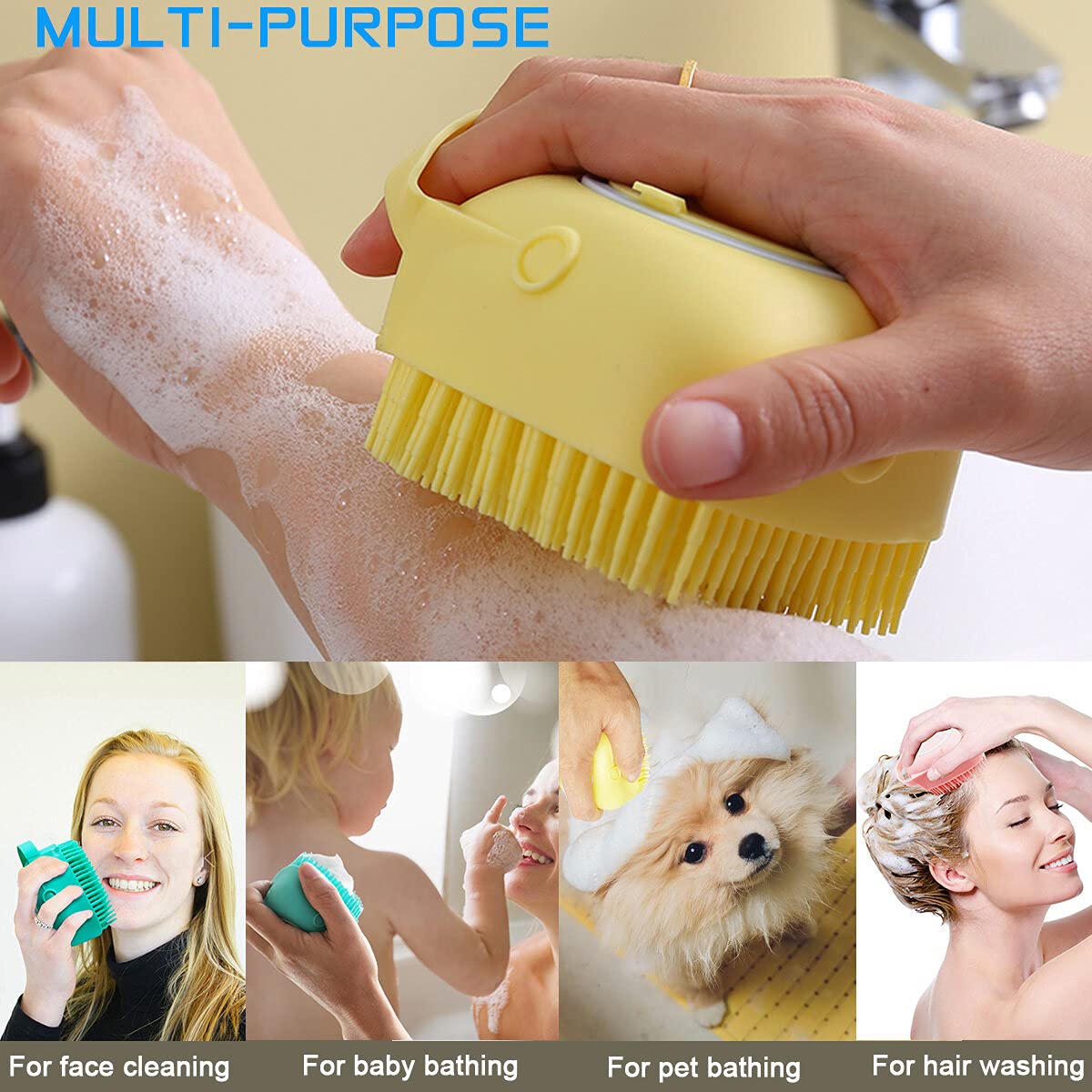 AM7476 Silicone Brush Body Scrubber with Soap Dispenser