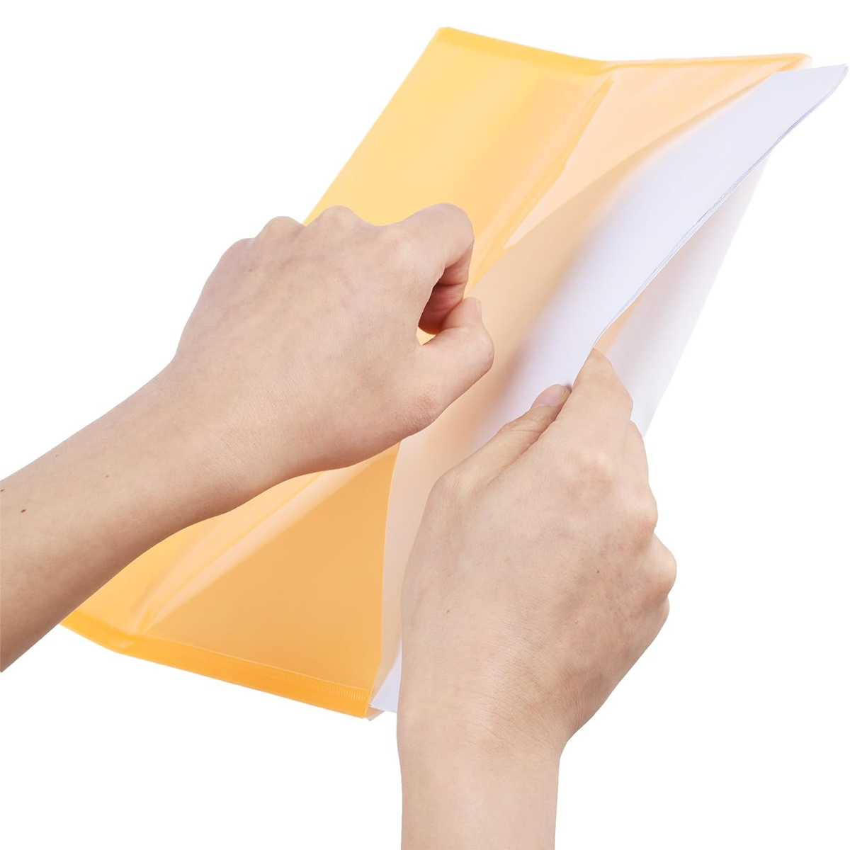 AM7129 Double Pocket Transparent Button Closure Document A4 Folder