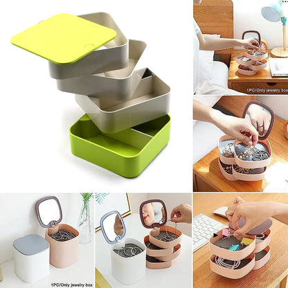 4700 4 Layers Jewelry Box, 360 Degree Rotating Accessory Storage Box