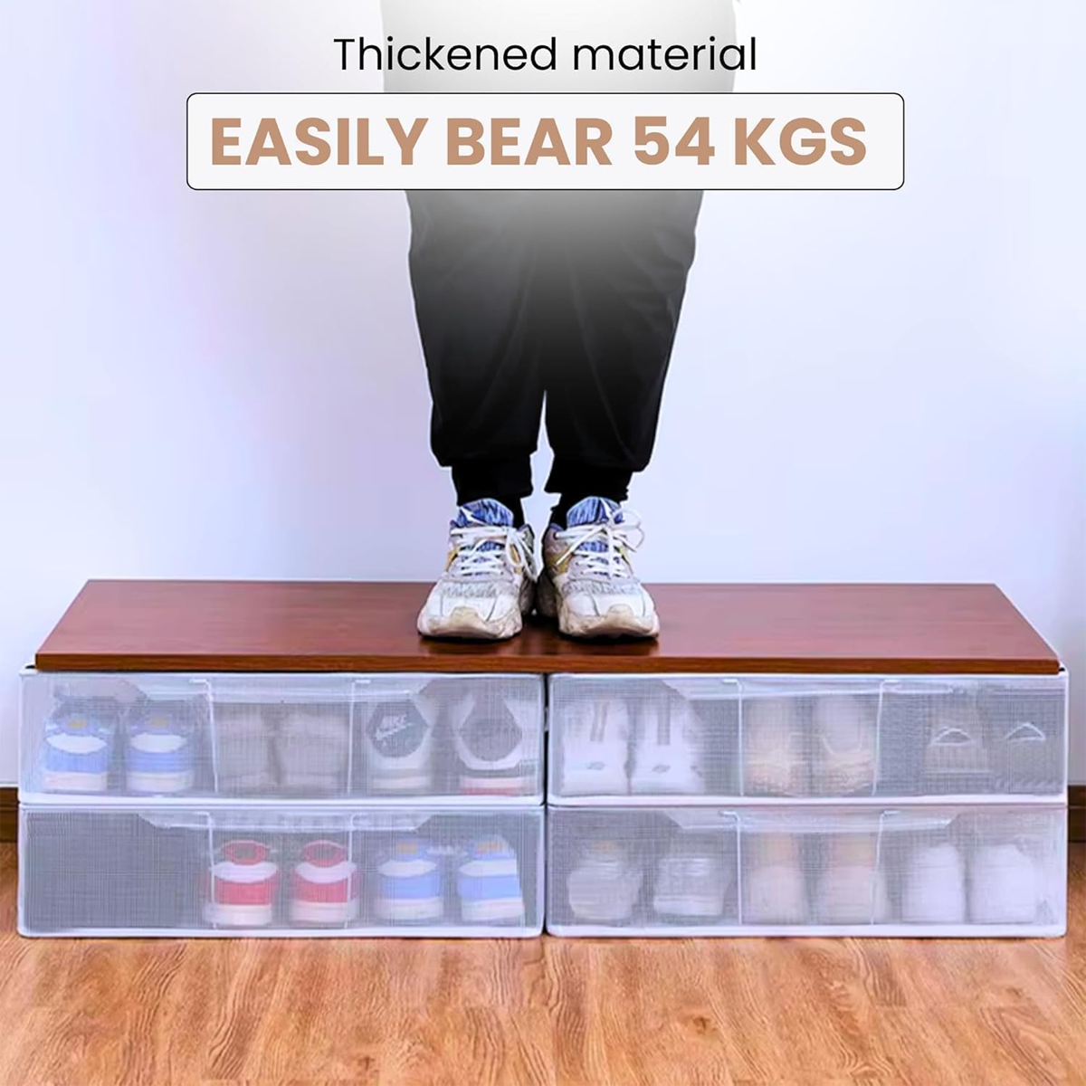 AM6726 Clear Foldable Shoe Bag - Shoe Box Organizer (60x30cm)