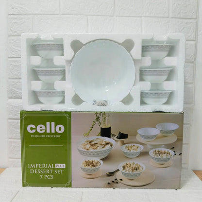 Di0229 Cello Crockery Imperial Plus Dessert Set – 7 Pcs (Oxford Design)