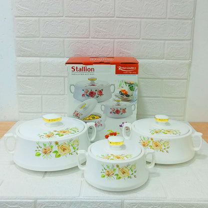 Di0288 Rishabh Stallion 3-Piece Insulated Hot Pot Casserole Set