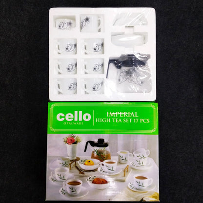 Di0235 Cello High Tea Set, 17-Piece - Tea & Dessert Crockery