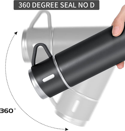 AM7230 Vacuum Flask Set - Insulated Water Bottle 3 Cups Gift Set