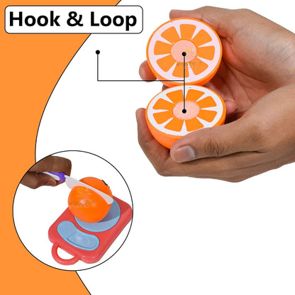 AM0230 Plastic Fruit Cut Toys for Kids, Sliceable Fruit Set with Strong Fasteners Fruits, Plate, Chopping Board & Knife, Fruits Toys Set for Kids – 9 Pcs, Multicolor