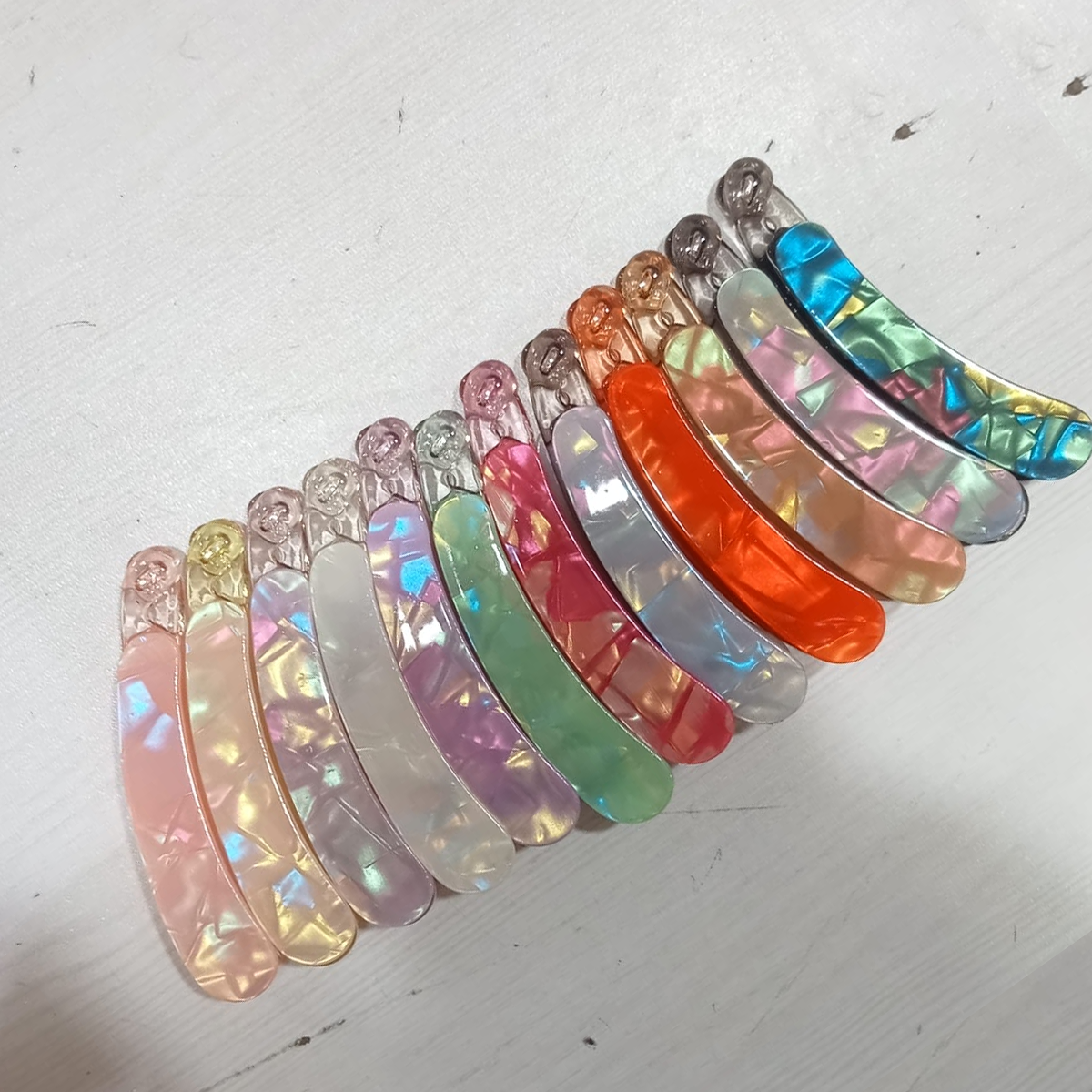 AM5631 Acrylic Long Banana Hair Claw Clip (Multicolour) for Girls and Women (Pack of 1 Pc)