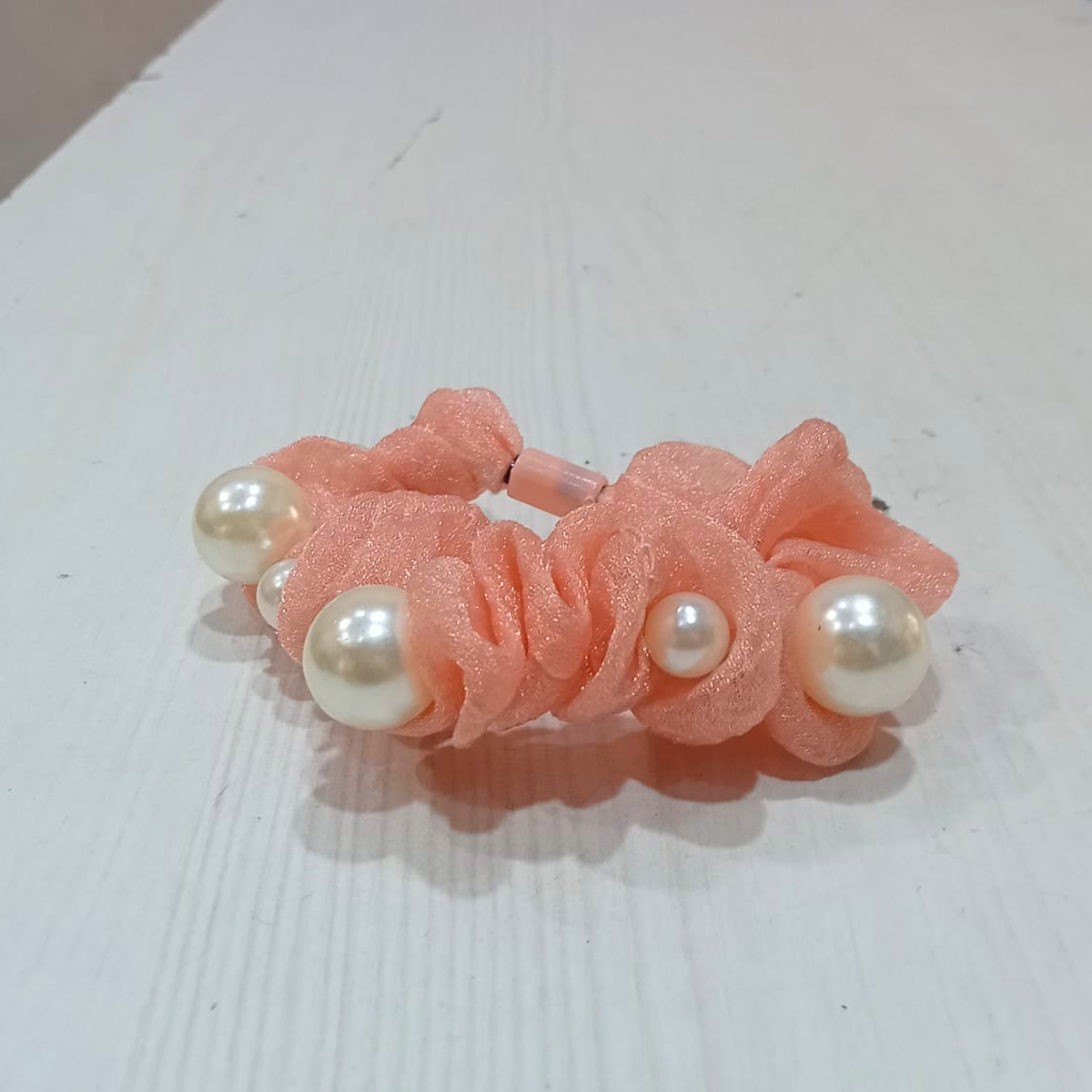 AM5623 Pearl Scrunchies Hair Ring Bands- Ropes Hair Elastic Bracelet Ponytail Holder Hair Accessories