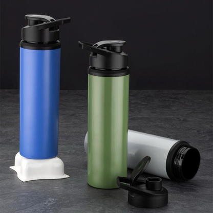 AM6660 Mix-Colour Stainless Steel Water Bottle with Flip Top Leakproof Lid - 900ml for Gym, Office, Travel