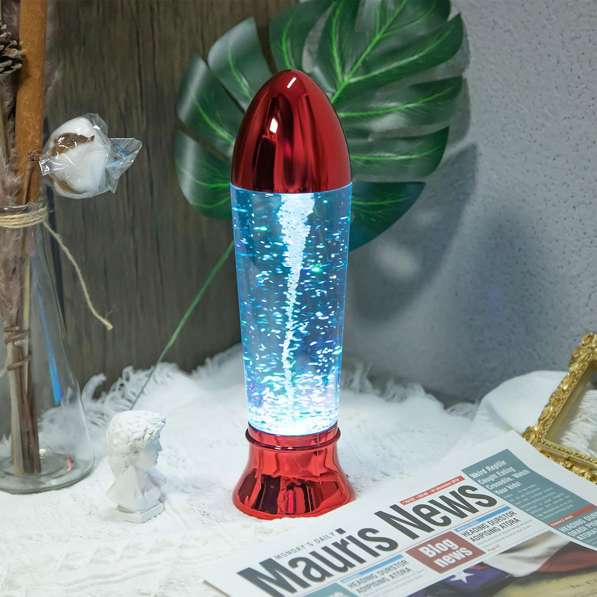 TM0018 LED Color Changing Tornado Lamp - Rose Gold Base