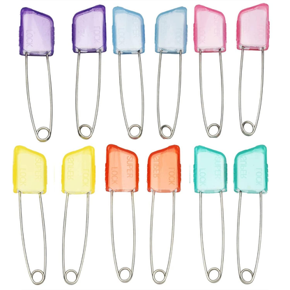 AM1071 Double Lock Safety Pins 12 Pieces